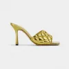 葆蝶家/Bottega Veneta 金色 羊皮革 女士 padded穆勒鞋 592015V27M08265