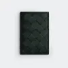 葆蝶家/Bottega Veneta 深绿色 牛皮革 女士 翻盖卡包 592619VCPQ43009