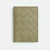 葆蝶家/Bottega Veneta 洞石色 / 鹦鹉绿 牛皮革  翻盖卡包 592619VCPQ62920