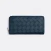 葆蝶家/Bottega Veneta 深蓝色 牛皮革 男士 环绕式拉链钱包 593217VCPQ43121