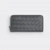 葆蝶家/Bottega Veneta 闪电灰 / 泳池蓝 100% 牛皮革 男士 环绕式拉链钱包 593217VCPQ61249