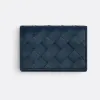 葆蝶家/Bottega Veneta 深蓝色 100% 牛皮革 男士 名片卡包 605720VCPQ33121