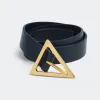 葆蝶家/Bottega Veneta 太空灰 牛皮革 女士 triangle腰带 609275VMAU18837