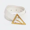 葆蝶家/Bottega Veneta 白色 牛皮革 女士 triangle腰带 609275VMAU19009