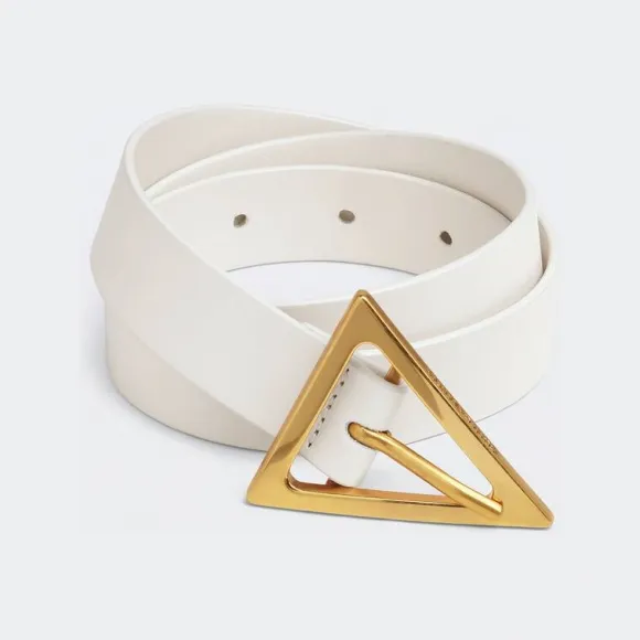 葆蝶家/Bottega Veneta 白色 牛皮革 女士 triangle腰带 609275VMAU19009