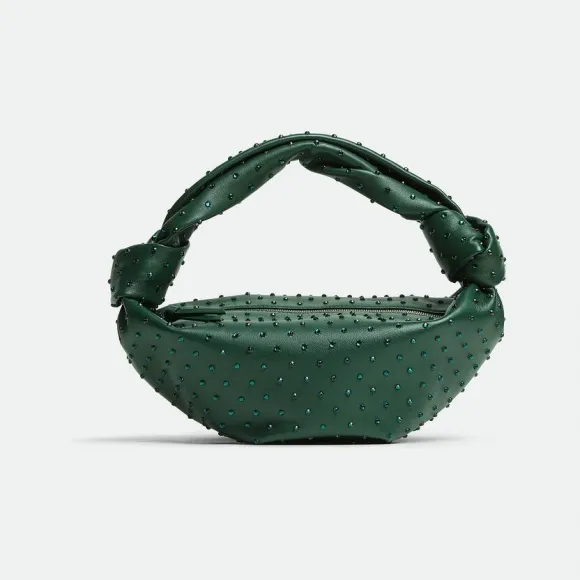 葆蝶家/Bottega Veneta 雨树绿 100% 羔羊皮革 女士 double knot手提包 629635V2AY03061