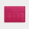 葆蝶家/Bottega Veneta 蔓越莓色 羊皮革/牛皮革 女士 信用卡包 635042VCPP36420