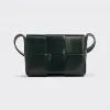 葆蝶家/Bottega Veneta 墨水绿 牛皮革/织物 男士 candy cassette 斜挎包 667048VCQ723015