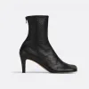 葆蝶家/Bottega Veneta 黑色 羊皮革 女士 bloc踝靴 667208V2E001000