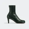 葆蝶家/Bottega Veneta 墨水绿 100% 羔羊皮革 女士 bloc踝靴 667208VBSO04615