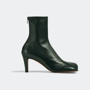 葆蝶家/Bottega Veneta 墨水绿 100% 羔羊皮革 女士 bloc踝靴 667208VBSO04615