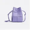 葆蝶家/Bottega Veneta 紫藤色 羊皮革/牛皮革 女士 迷你cassette水桶包 680217VCQC44215