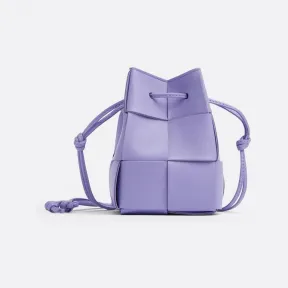 葆蝶家/Bottega Veneta 紫藤色 羊皮革/牛皮革 女士 迷你cassette水桶包 680217VCQC44215