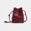 葆蝶家/Bottega Veneta 波尔多红 羊皮革/牛皮革 女士 迷你cassette水桶包 680217VCQC46208