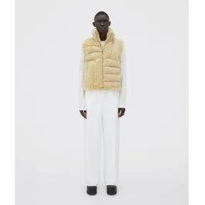 葆蝶家/Bottega Veneta 桦木白 100% 羔羊皮革 男士 马甲 685418V05X09016