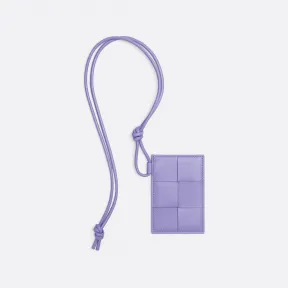 葆蝶家/Bottega Veneta 紫藤色 50%羔羊皮革、50%牛皮革 女士 绳带卡套 701460VCQC44215