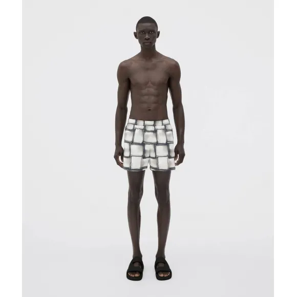 葆蝶家/Bottega Veneta 白色 / 黑色 100% 聚酰胺 男士 泳裤 708143V29C09003