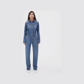 葆蝶家/Bottega Veneta 中厚水洗英迪格蓝 100% 棉 女士 中厚水洗直筒牛仔裤 711400V2EN04715