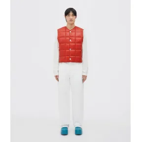 葆蝶家/Bottega Veneta 阳光红 100% 羔羊皮革 男士 马甲 712269VKLC06022