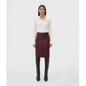 葆蝶家/Bottega Veneta 果酱色 100% 羊皮革 女士 柔软皮革短裙 715239V23U06206