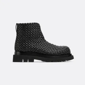 葆蝶家/Bottega Veneta 黑色 100% 羊皮革 男士 lug踝靴 716207V2EH01000