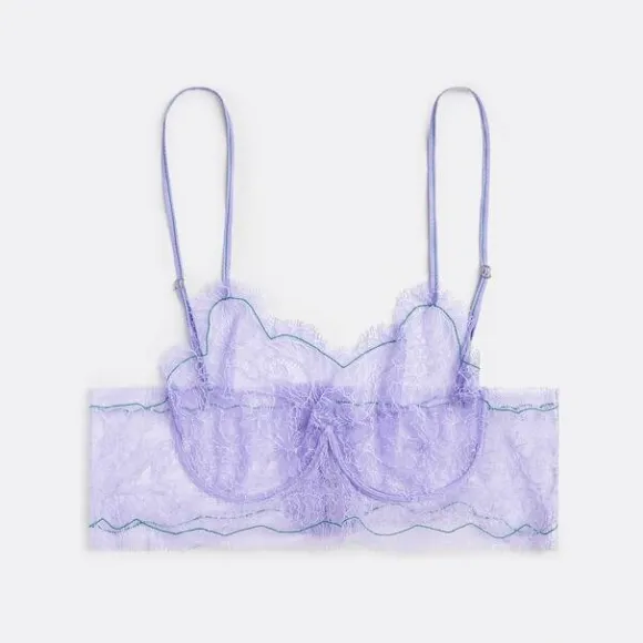葆蝶家/Bottega Veneta 紫藤花色 57%聚酰胺、43%人造丝 女士 花卉蕾丝钢圈文胸 716845V17T05117