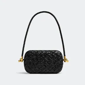 葆蝶家/Bottega Veneta 黑色 100% 羊皮革 女士 knot肩带晚装包 717623V2H411019