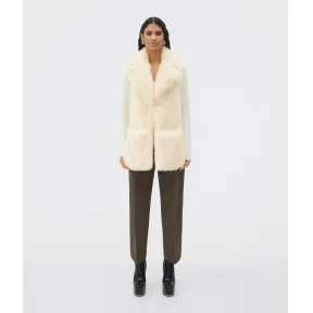 葆蝶家/Bottega Veneta 洋甘菊黄 100% 羊皮革 女士 剪羊毛衣领围巾 717711V27W07112