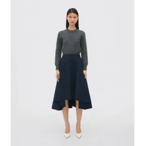 葆蝶家/Bottega Veneta 深邃蓝 100% 棉 女士 紧致棉质半身裙 720890V2BL04140