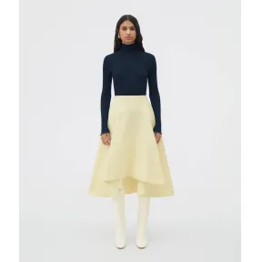 葆蝶家/Bottega Veneta 洋甘菊黄 100% 棉 女士 紧致棉质半身裙 720890V2BL07112