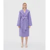 葆蝶家/Bottega Veneta 紫藤色 100% 棉 女士 intreccio编织图案棉质毛圈浴袍 7236073V1065117
