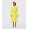 葆蝶家/Bottega Veneta 热情黄 100% 棉 女士 intreccio编织图案棉质毛圈浴袍 7236073V1067219