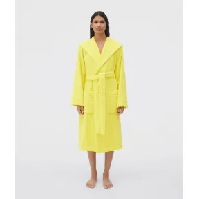 葆蝶家/Bottega Veneta 热情黄 100% 棉 女士 intreccio编织图案棉质毛圈浴袍 7236073V1067219