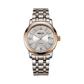 拜戈/Balco 不锈钢表壳 不锈钢圈口电玫瑰金 旋入式透视后盖 机械 自动机械机芯 男表 1040AM2746