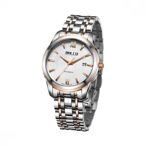 拜戈/Balco 不锈钢表壳 不锈钢表圈间电玫瑰金 旋入式透视后盖   型动系列 自动机械机芯 男表 1040AM3276M