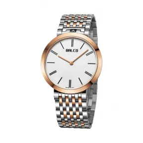 拜戈/Balco 不锈钢表壳 不锈钢表圈电玫瑰金 表冠于12点位的特殊设计 真情系列 石英机芯 男表 1040Q1434