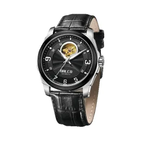 拜戈/Balco 不锈钢表壳、表圈 表圈全电黑 螺纹透视后盖 型动 自动机械机芯 男表 1190AL3136