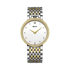 拜戈/Balco 不锈钢镶石表壳电黄金 表冠于12点位的特殊设计 真情系列 石英机芯 男表 3130Q2434