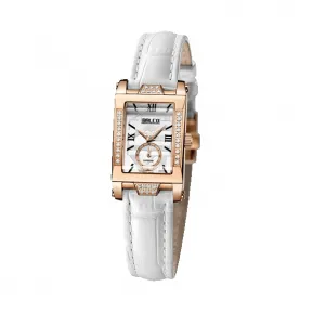 拜戈/Balco 不锈钢表壳 全电玫瑰金 镶石 4粒螺丝锁紧后盖 型幻 石英机芯 女表 3140Q3162