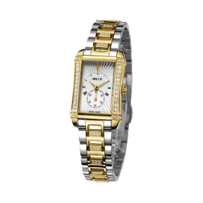 拜戈/Balco 不锈钢间电金 镶石表壳 锁螺丝后盖   型幻系列 石英机芯 女表 3230Q3292