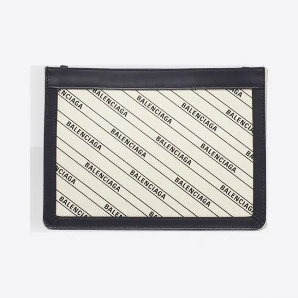 巴黎世家/Balenciaga 自然色 / 黑色 Navy条纹标识手包 45455001ga