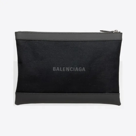 巴黎世家/Balenciaga 黑色 Navy Clip中号手包 45354542cp