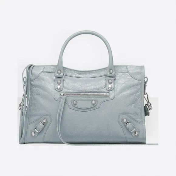 巴黎世家/Balenciaga ‎女士‎ ‎湖水蓝色 ‎ ‎Classic银色小号都市包 ‎ | Balenciaga 431621-D94JN-4060