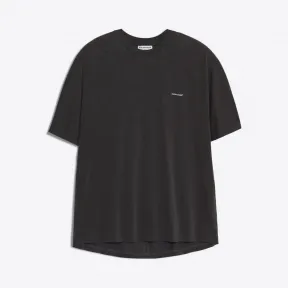 巴黎世家/Balenciaga ‎女士‎ ‎黑色 ‎ ‎“BALENCIAGA®” 茧形短袖上衣 ‎ | Balenciaga 482204-TVK09-1000