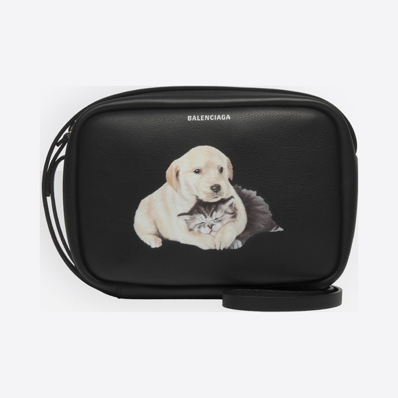 巴黎世家/Balenciaga ‎女士‎ ‎黑色 ‎ ‎小号猫狗印花日常摄影包 ‎ | Balenciaga 489812-D6WDN-1090