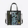 巴黎世家/Balenciaga ‎女士‎ ‎黑色 / 多彩色 ‎ ‎Bazar超小号涂鸦购物包 ‎ | Balenciaga 513989-0FE0N-1060