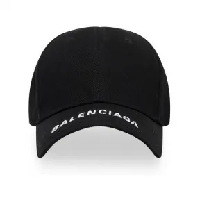 巴黎世家/Balenciaga Logo Visor Cap in Black 531588410B21077