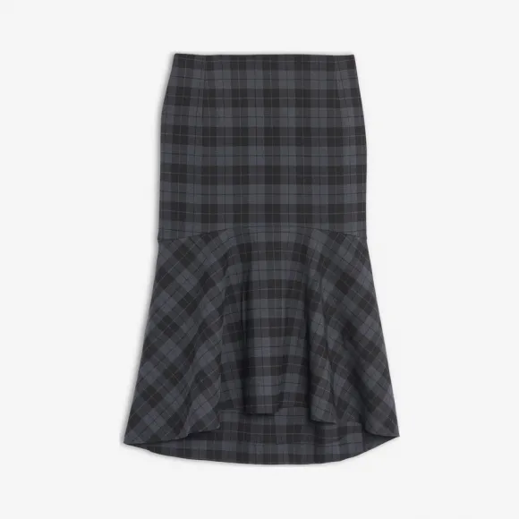 巴黎世家/Balenciaga 煤炭色 三角布拼接摆裙 35413113ka