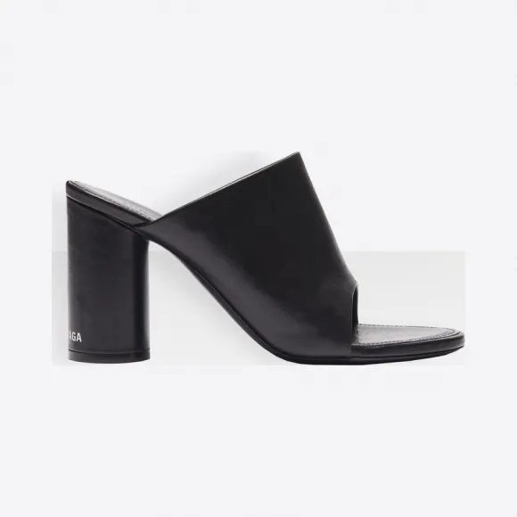 巴黎世家/Balenciaga Black / White 50毫米椭圆头穆勒鞋 11760645ao