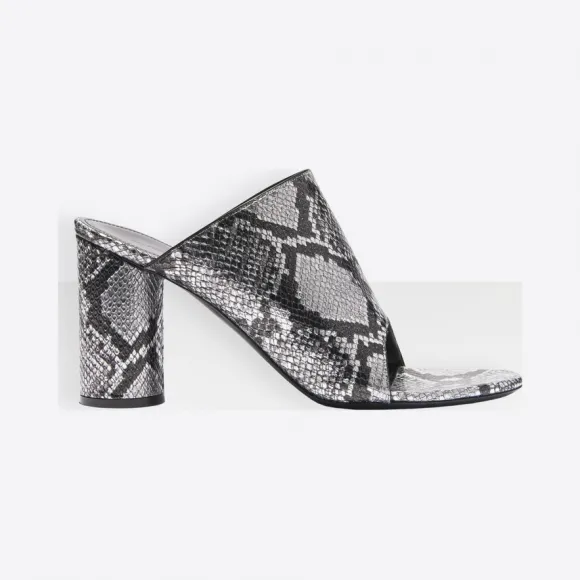 巴黎世家/Balenciaga 银色 50毫米椭圆头穆勒鞋 11760647dj